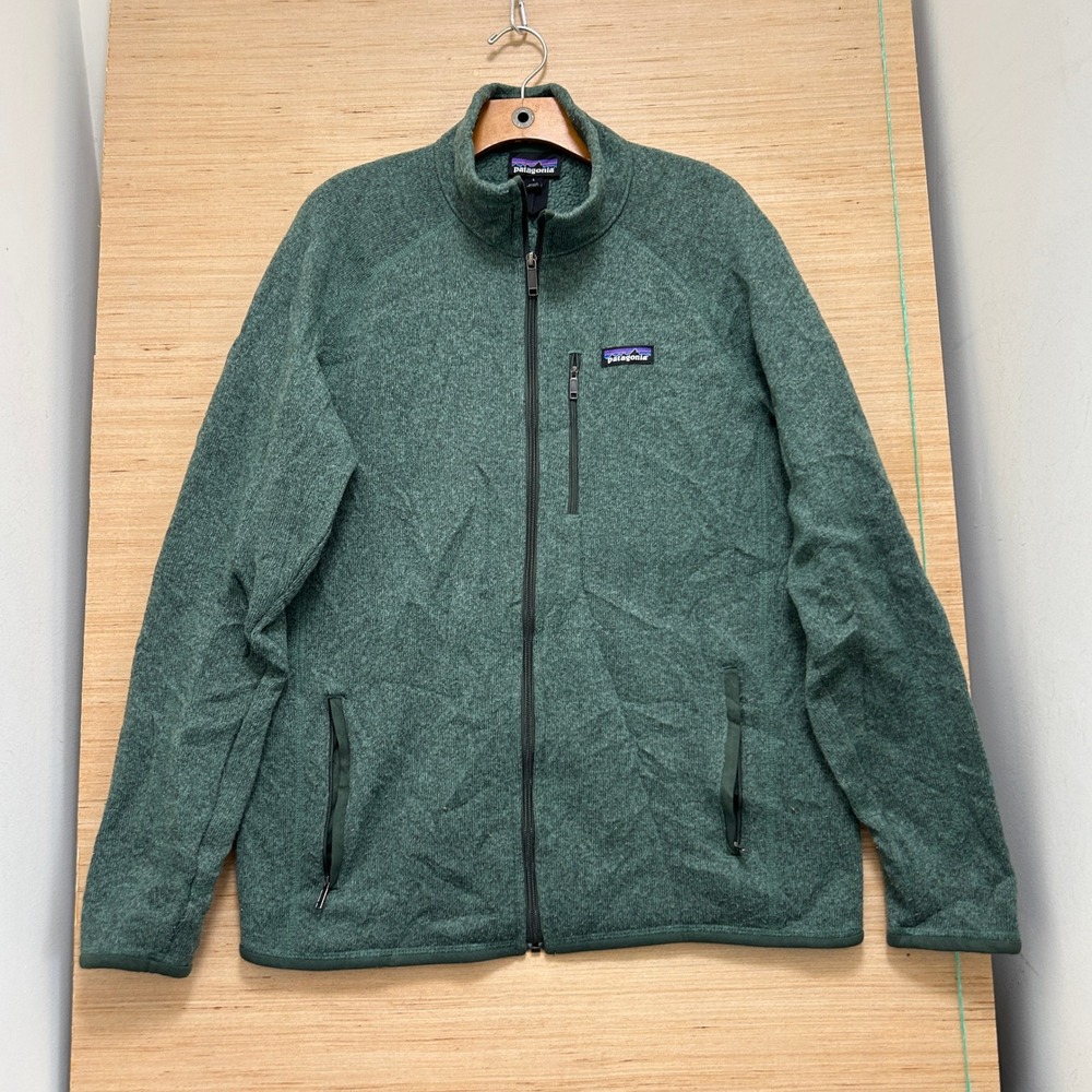 Patagonia Better Sweater Full Zip Jacket Mens Large Green Heathered Fleece 7114